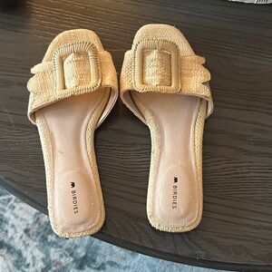 Birdies Women's Cream Slide Sandals